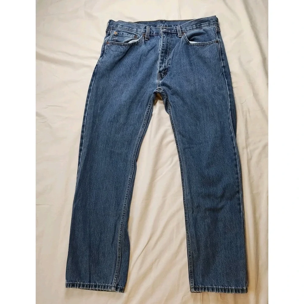 Levi's 505 Denim Blue Jeans Size 36x30 Actual‎ 34x28 Straight Leg Western Cowboy